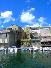 Fototapeta na wymiar Europe, France, Corsica, Village of Erbalunga, Torre d'Erbalunga