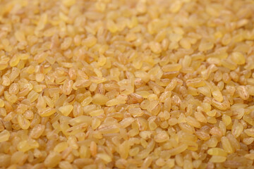 Close up of uncooked bulgur