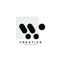 Letter W  Sports logo design template