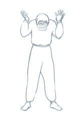 Doctor in uniform from virus. Vector drawing