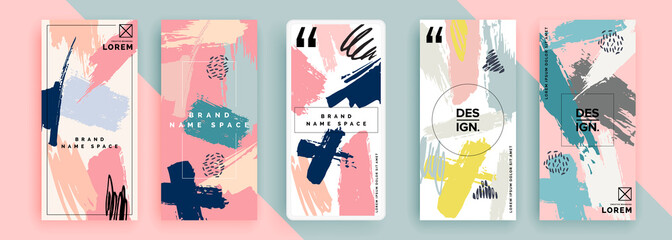 Trendy editable template for social networks stories, vector illustration. Design backgrounds for social media.