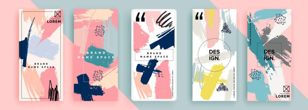 Trendy editable template for social networks stories, vector illustration. Design backgrounds for social media.