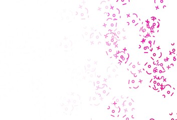Light Pink vector background with arithmetic signs.