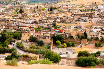 Obraz premium It's Architecture of Fez, the second largest city of Morocco. Fez was the capital city of modern Morocco until 1925 and