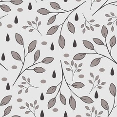 Seamless vector pattern with leaves. Can be used on clothes, wallpaper, textile, objects.