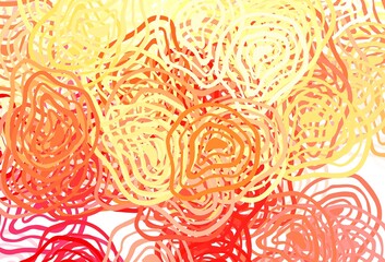 Fototapeta premium Light Red, Yellow vector backdrop with memphis shapes.