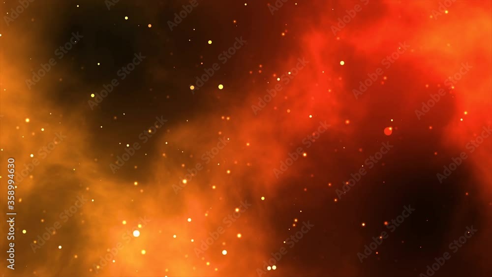 Wall mural moving particle red orange background video background