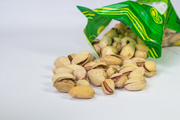 Nuts. Pistachios. Beautifully laid pistachios.