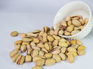 Nuts. Pistachios. Beautifully laid pistachios.