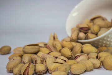 Nuts. Pistachios. Beautifully laid pistachios.