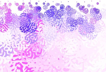 Light Pink, Blue vector background with abstract shapes.