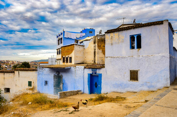 It's Architecture of Chefchaouen, small town in northwest Morocco famous by its blue buildings
