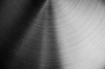 Texture of polished metal circle, pure metal background.

