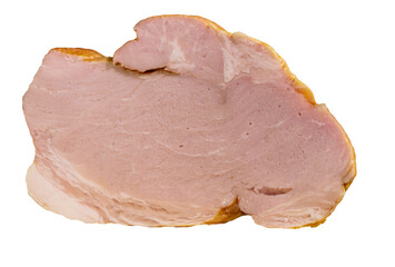slices of ham isolated on a white background