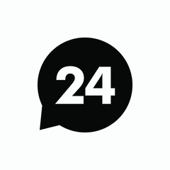24 hours icon vector logo sign