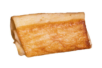 Pancakes stuffed with tuna isolated on white background