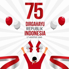 Dirgahayu Republik Indonesia Day Vector Illustration. Translation : Indonesia Independence Day.