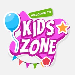 Vector of Kids Zone Design Template