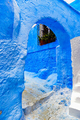 It's Blue walls of the houses of Chefchaouen, Morocco.