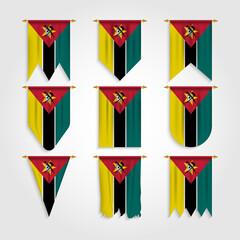 Mozambique Flag in Different shapes, Flag of Mozambique in Various Shapes