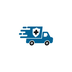 Medicine Delivery Truck Logo Design