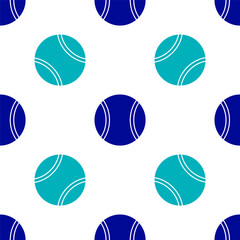 Fototapeta premium Blue Tennis ball icon isolated seamless pattern on white background. Sport equipment. Vector Illustration.