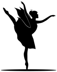 black and white silhouette of a ballerina © yuliiamarchenko