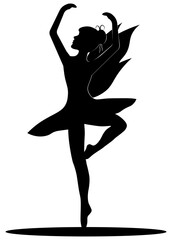 ballerina pose silhouette in ballet © yuliiamarchenko