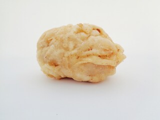 Fried fermented cassava, Indonesian famous street food or street snack. Indonesian called tape goreng, rondo royal or fried peuyeum. Sweet, creamy, crunchy outside, little oily and delicious.