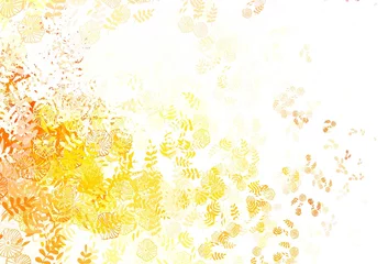 Schilderijen op glas Light Orange vector doodle background with leaves, flowers. © smaria2015