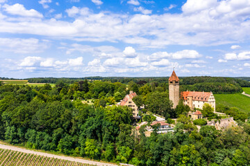 Fototapeta na wymiar Aerial view, Stocksberg Castle, Stockheim, Brackenheim, Baden-Württemberg, Germany
