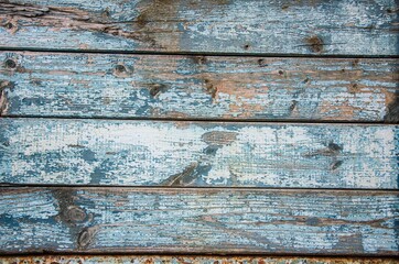 Boards background old shabby blue paint