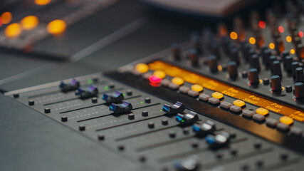 Modern Music Record Studio Control Desk with Equalizer, Mixer and other Professional Equipment....