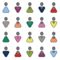 People icon set. Grey skin on a light background