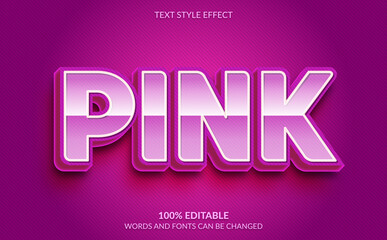 Editable Text Effect, Cute Pink Text Style