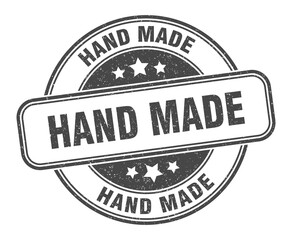 hand made stamp. hand made round grunge sign. label