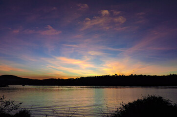 sunset over the lake
