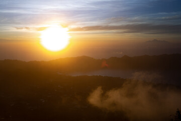 landscape. Dawn overlooking the volcano. BATUR Volcano. Bali Indonesia