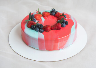 cake with berries