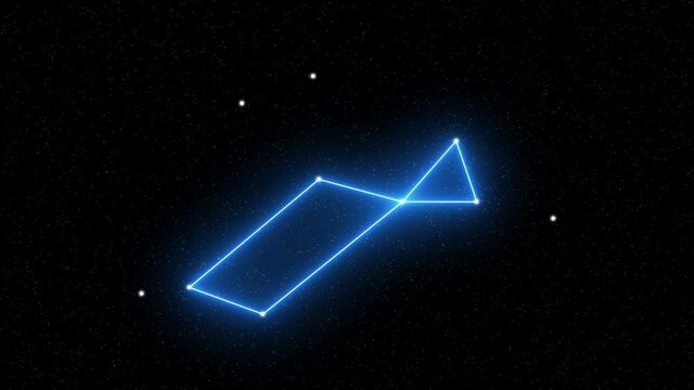 Lyra - Animated zodiac constellation and horoscope symbol with  starfield space background