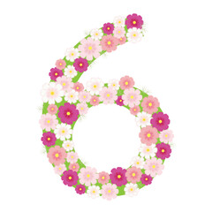 秋桜 コスモス 数字 6