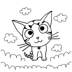 cute cats, children's coloring sheets.