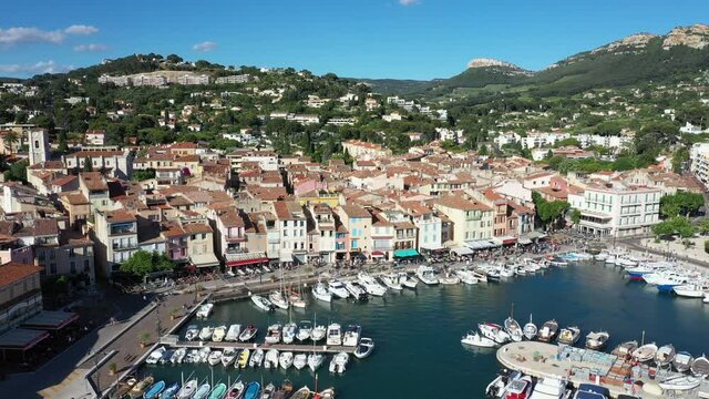 Aerial view of Cassis, a fishing village located near Marseille