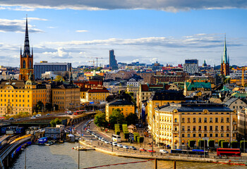 Panorama of Gamla Stan (Old Town) from Södermalm in Stockholm, Sweden