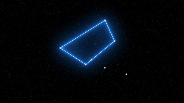 Norma - Animated zodiac constellation and horoscope symbol with  starfield space background
