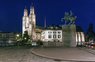 Grossmunster church in Zurich, Switzerland