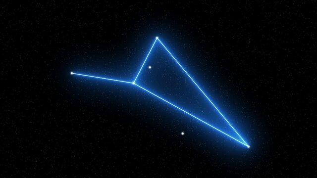 Octans - Animated zodiac constellation and horoscope symbol with  starfield space background