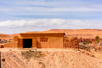 It's Ait Benhaddou, a fortified city, the former caravan way from Sahara to Marrakech. UNESCO World...