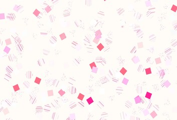 Light Pink vector layout with circles, lines, rectangles.