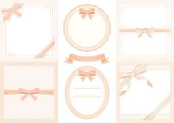 elegance ribbon frame background set